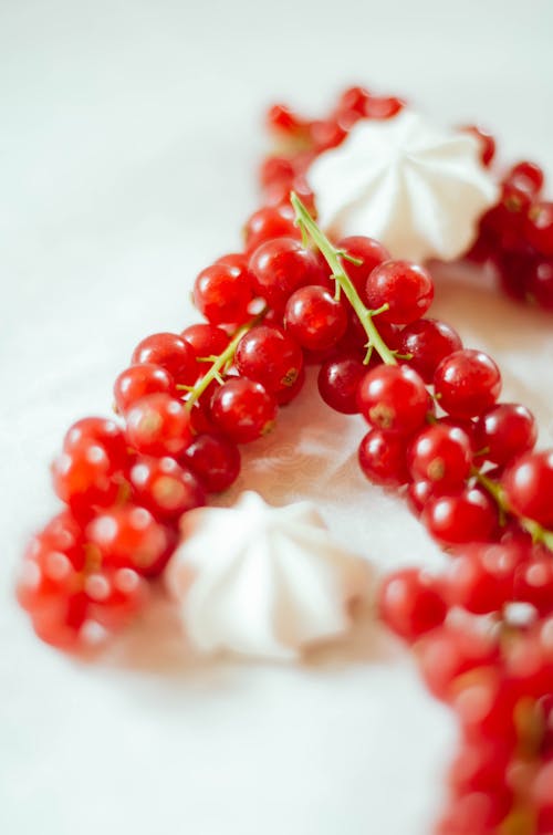 Red Berries on White Textile