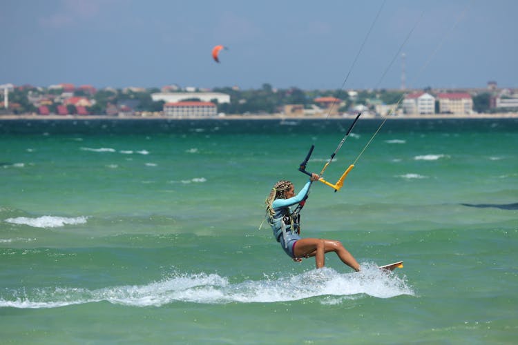 A Woman Paragliding