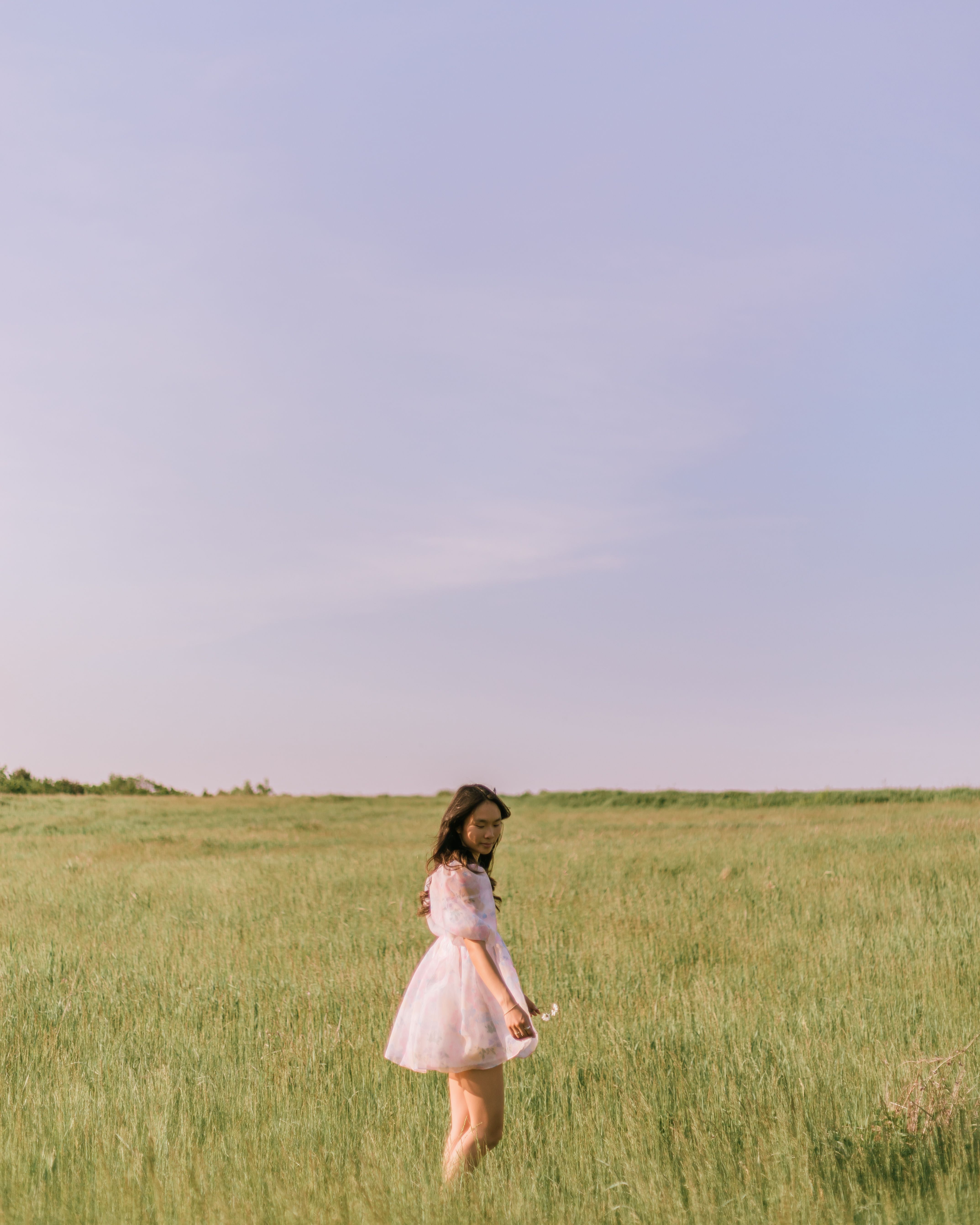 Woman in White Dress Standing on Grass Field · Free Stock Photo