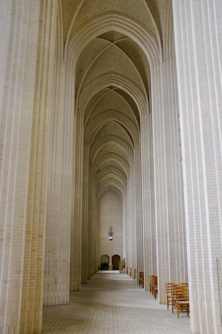Vertical Shot Of Neo Gothic Arches And Ceiling