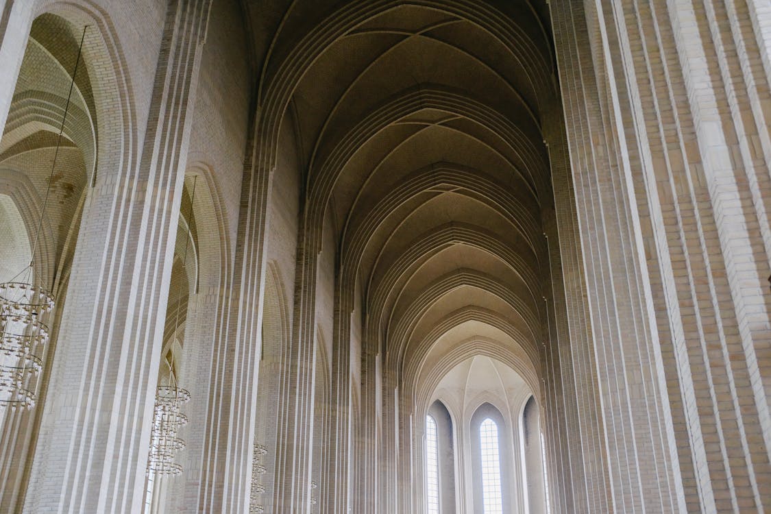 Free The Interior of the Grundtvig's Church in Copenhagen Stock Photo