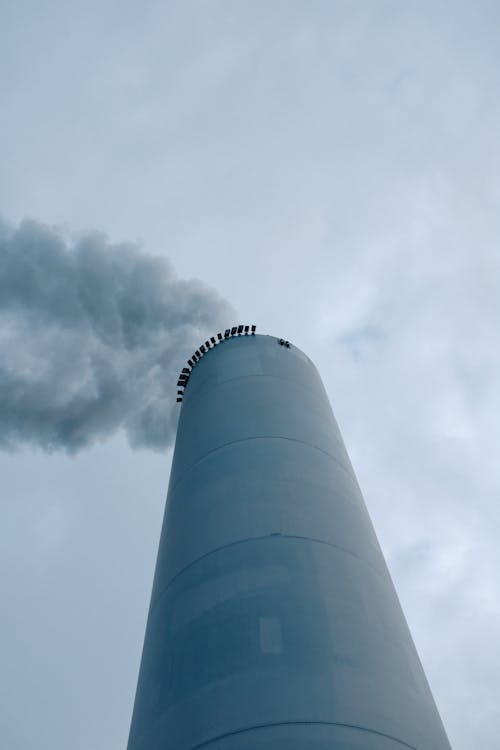 Low Angle Shot of Industrial Chimney