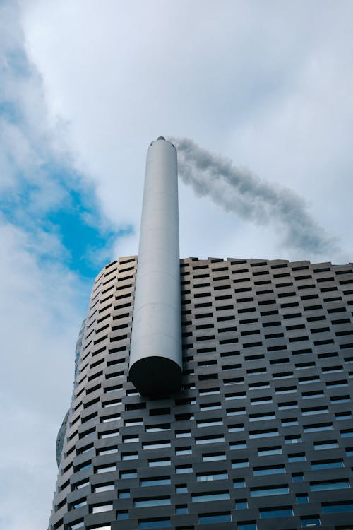 Modern Building with Chimney