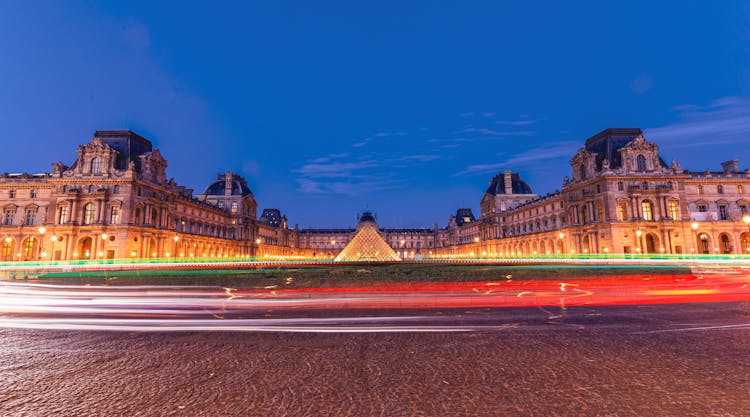 Louvre Museum At Night