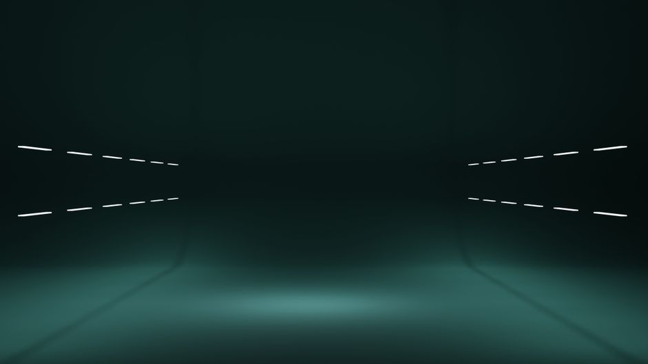 A dark, futuristic tunnel with glowing neon stripes creating an abstract effect.