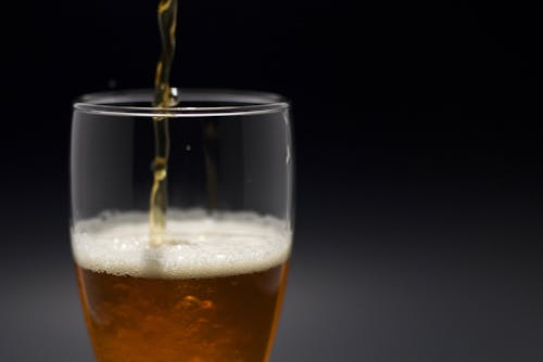 Close-Up Shot of a Beer Glass