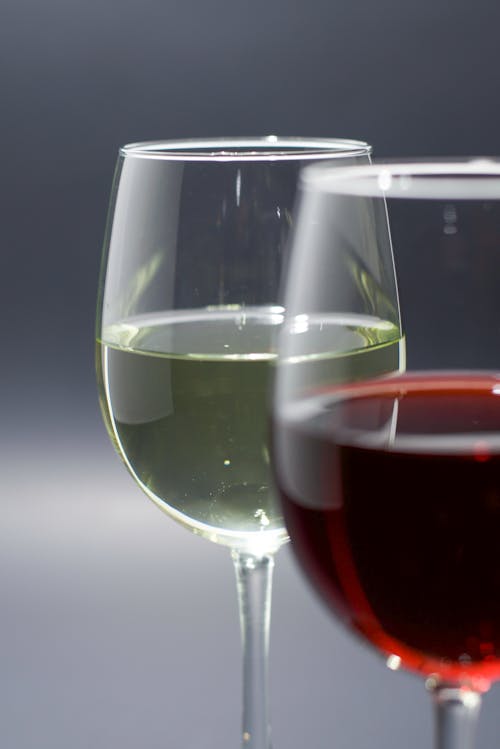 Close-Up Shot of Glasses of Wine