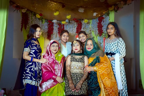 Group of Women Wearing Saris