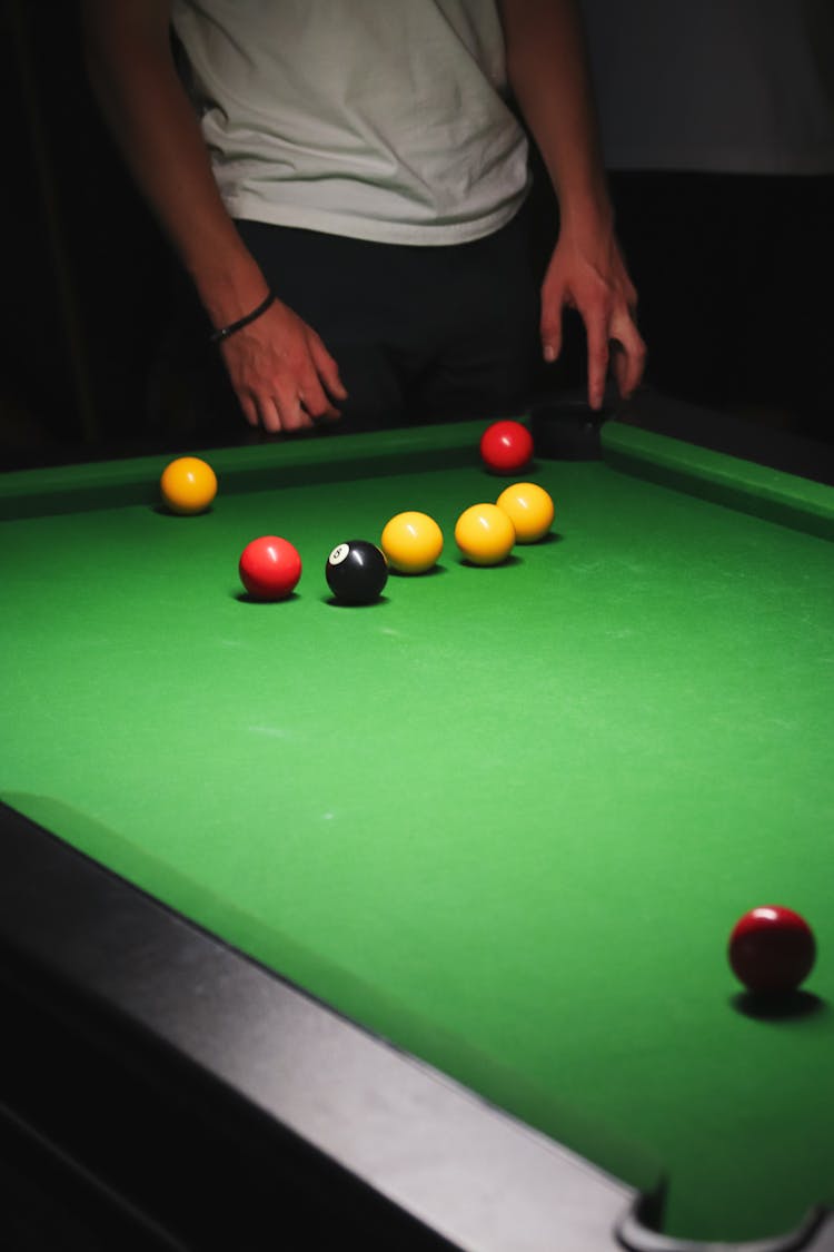 Balls On Snooker Table