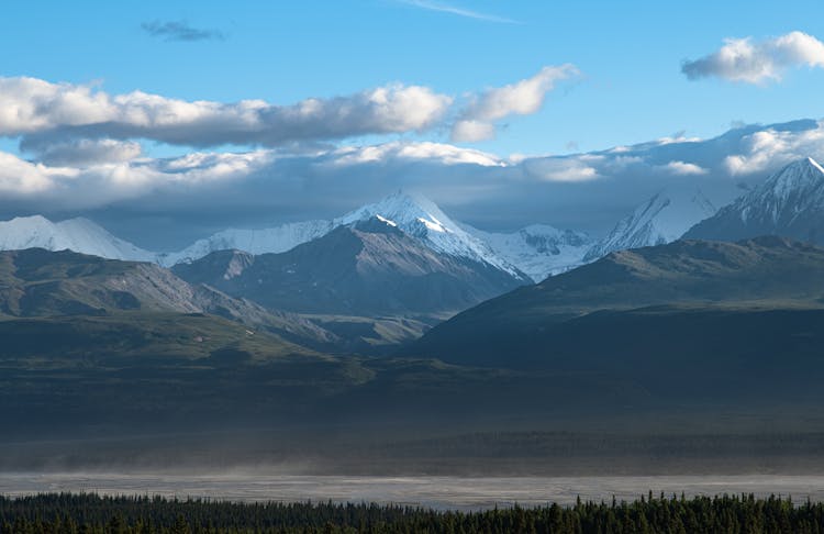 Majestic Mountains And Lake Landscape