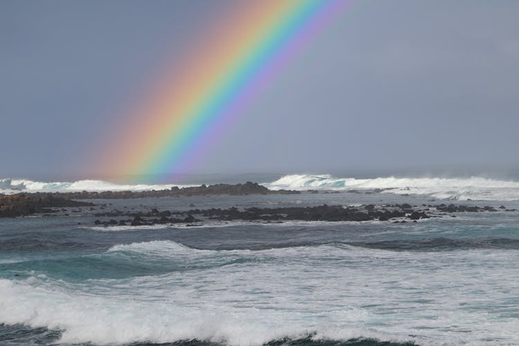 Rainbow On Sea Shore