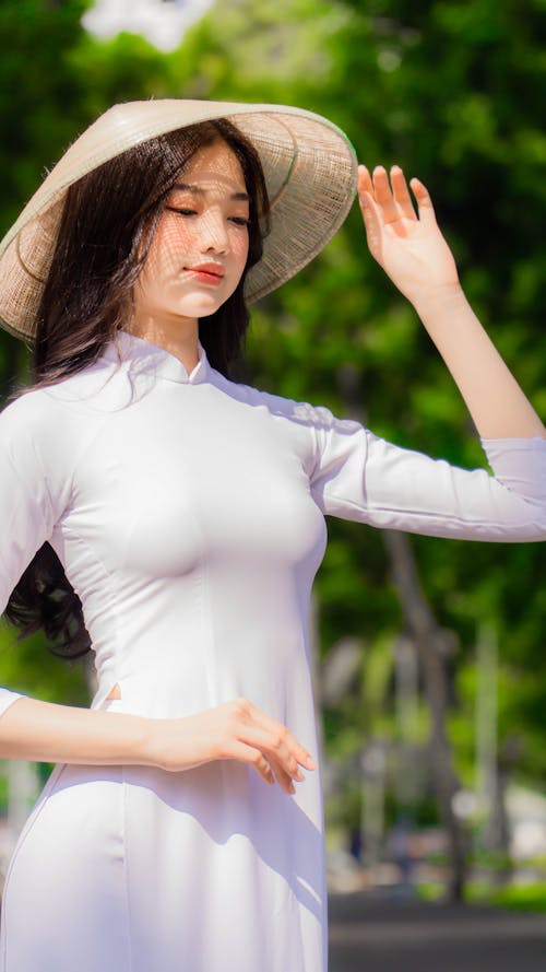 Fotos de stock gratuitas de ao dai, asiática, chapéu cônico asiático