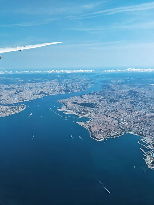 Darmowe zdjęcie z galerii z fotografia lotnicza, widok z lotu ptaka, wyspy