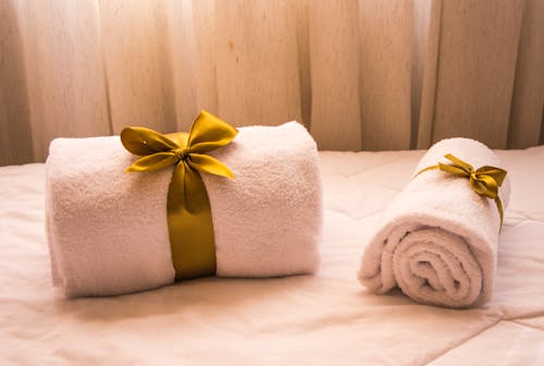 Free Two White Towels Stock Photo