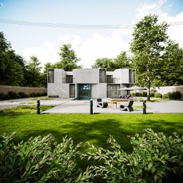 Contemporary listing exterior with landscaped lawn — photo by Bilal Mansuri on Pexels