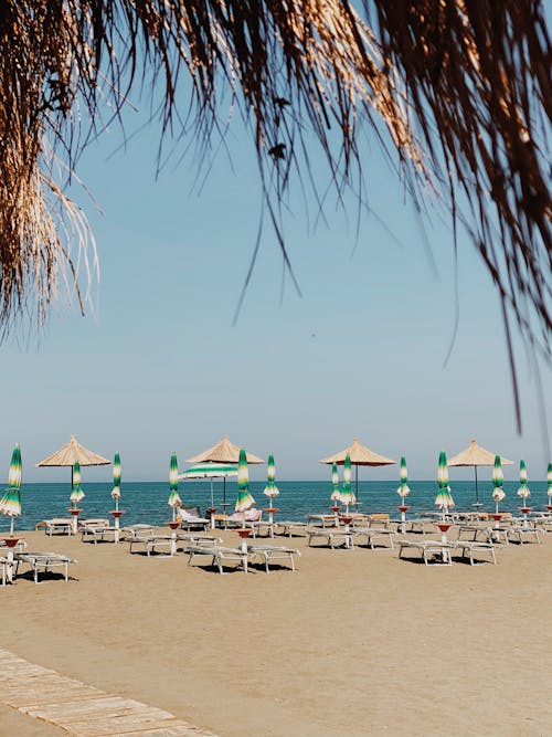 Beach Tables and Umbrellas