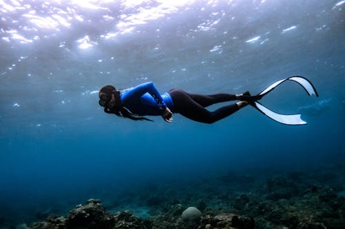 Photo of a Woman Snorkeling