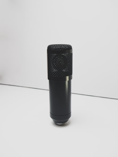 Free Black Microphone on White Table Stock Photo