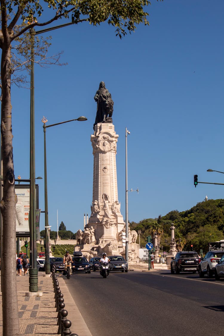 Marquis Of Pombal Square Roundabout In Lisbon Portugal