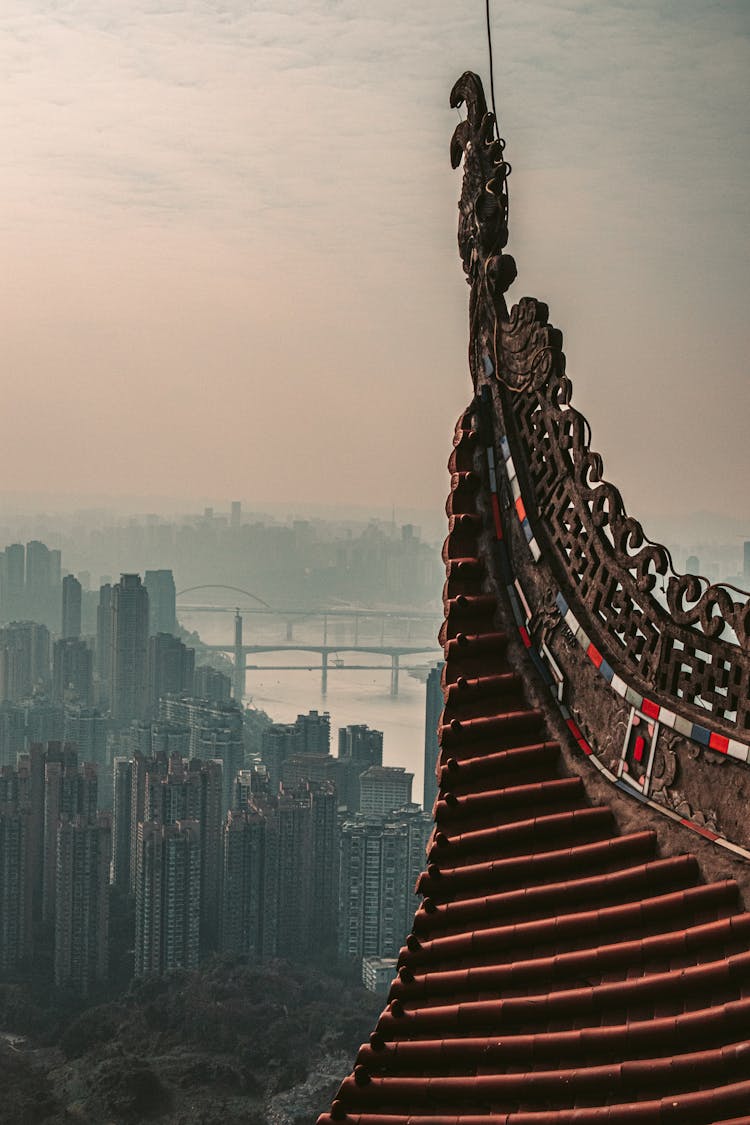 View Of The City Buildings From The Roof Of A Building In The Forbidden City, Beijing, China