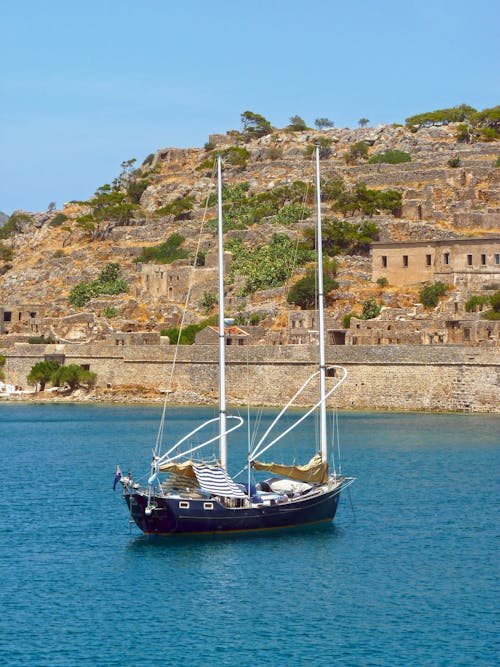 Ship Sailing in the Sea in Greece