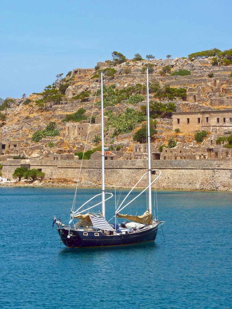 Ship Sailing In The Sea In Greece