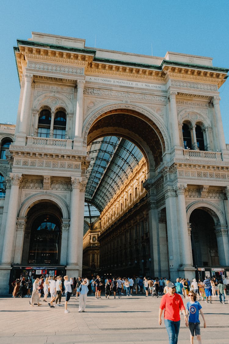 Entrance To Galleria Vittorio Emanuele II In Milan, Italy