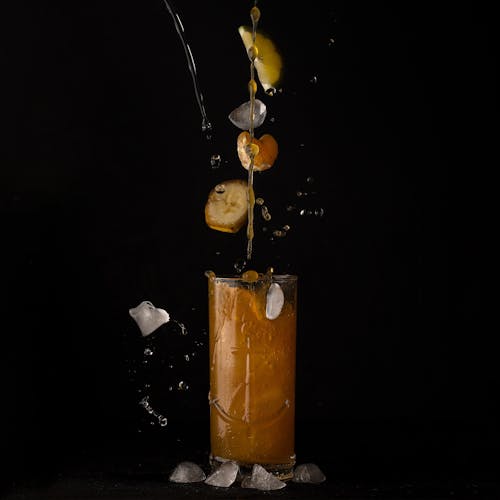 Бесплатное стоковое фото с апельсин, банан, брызги
