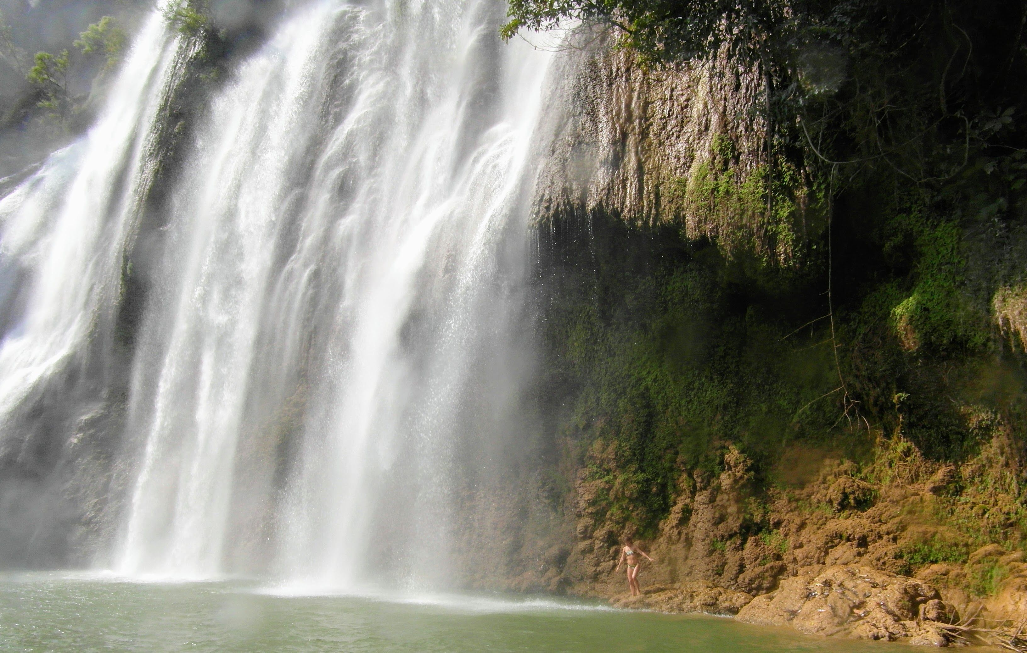 A Waterfall on Rock Mountain · Free Stock Photo
