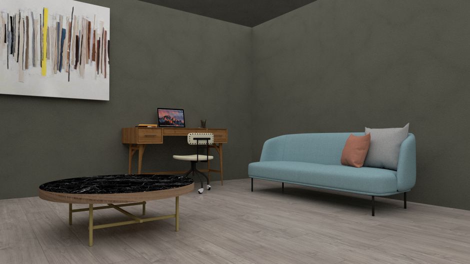 A Guide to Choosing the Perfect Side Table for Your Bachelor Pad: Simplify Space with Hanamori's Foldable Furniture Minimalist bachelor pad living room with foldable side table and modern decor