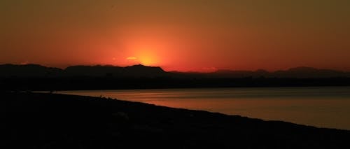 Silhouette of Mountain during Sunset