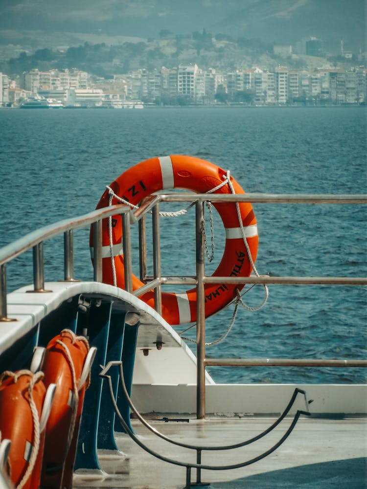 Safety Ring Hanging On Ship 