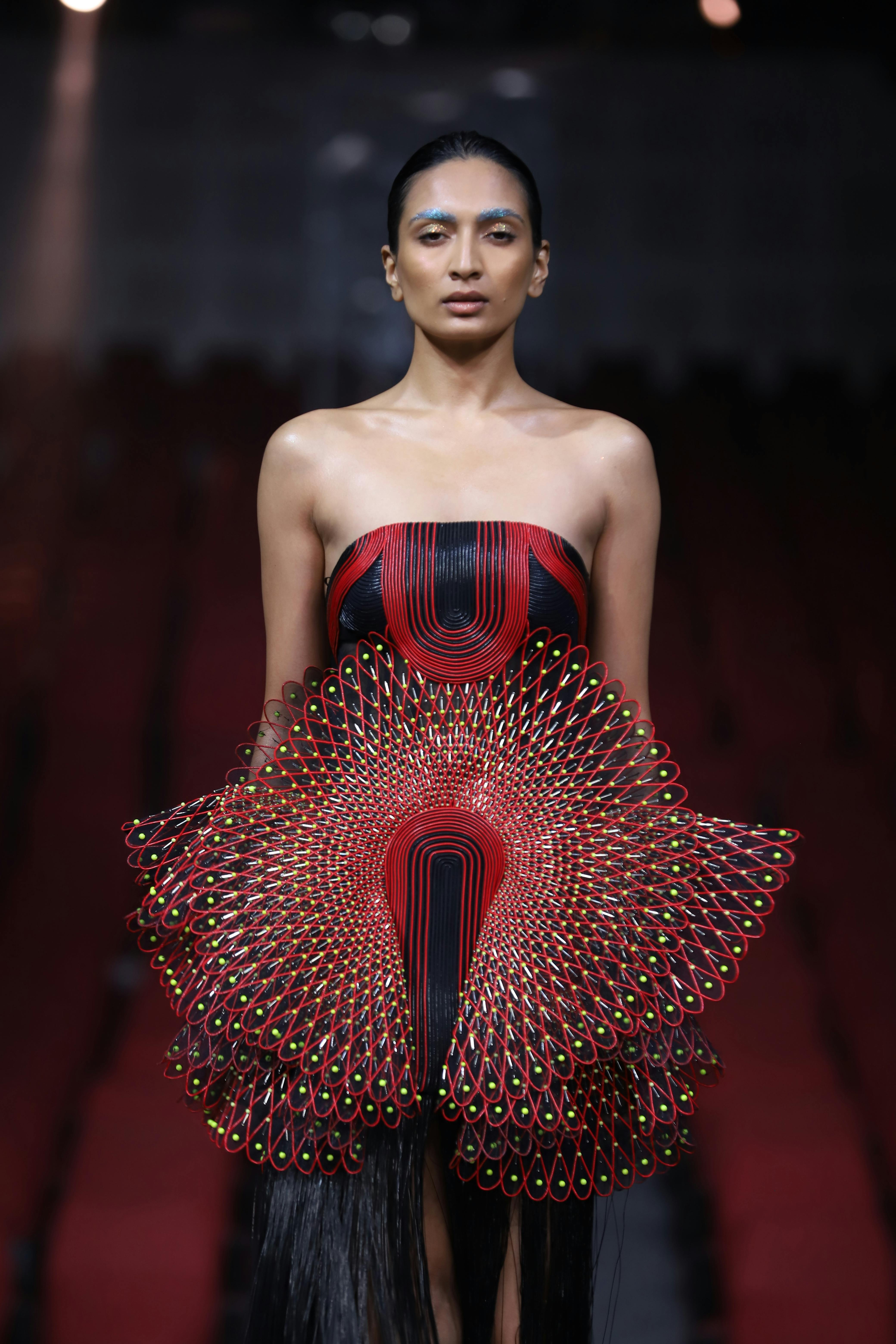 Woman in Black and Red Tube Dress · Free Stock Photo