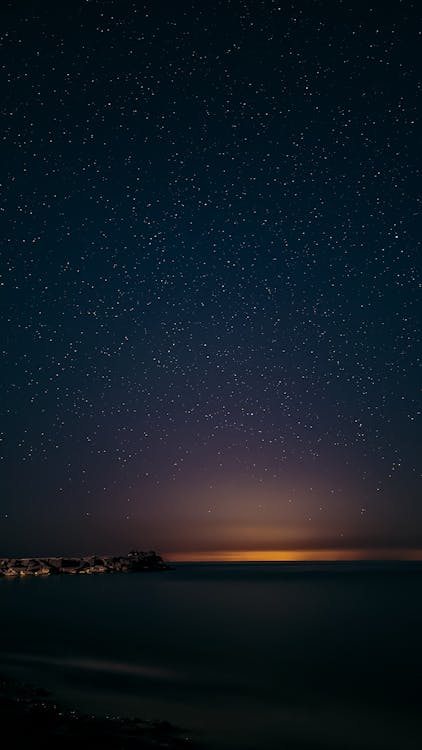 Starry Night Sky over the Coast 