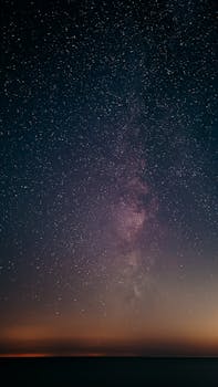 Breathtaking vertical shot of the Milky Way with stars in a serene night sky.