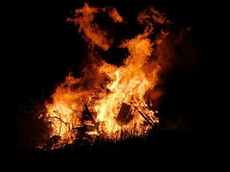 Photo Of A Bonfire At Night