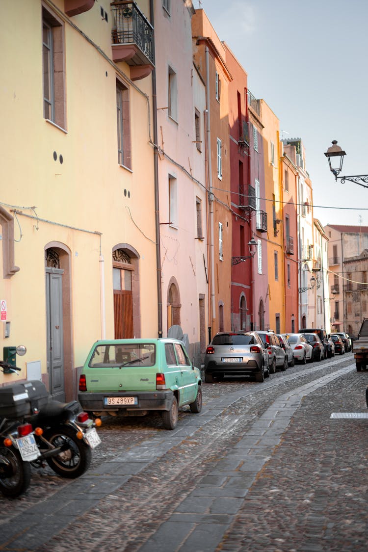 Cars Parked At A Street In A Town