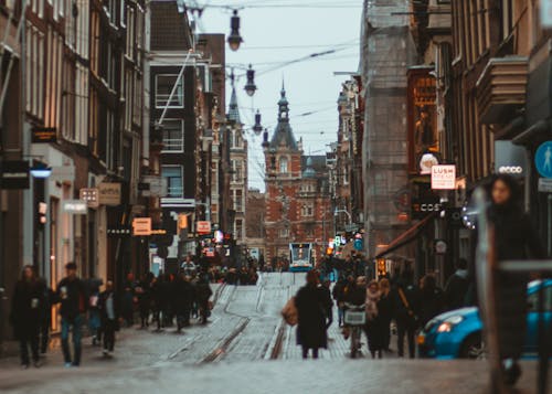 Kostnadsfri bild av amsterdam, byggnader, gående