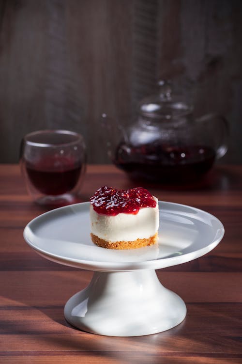 Strawberry Cheesecake on a Rotating Stand 