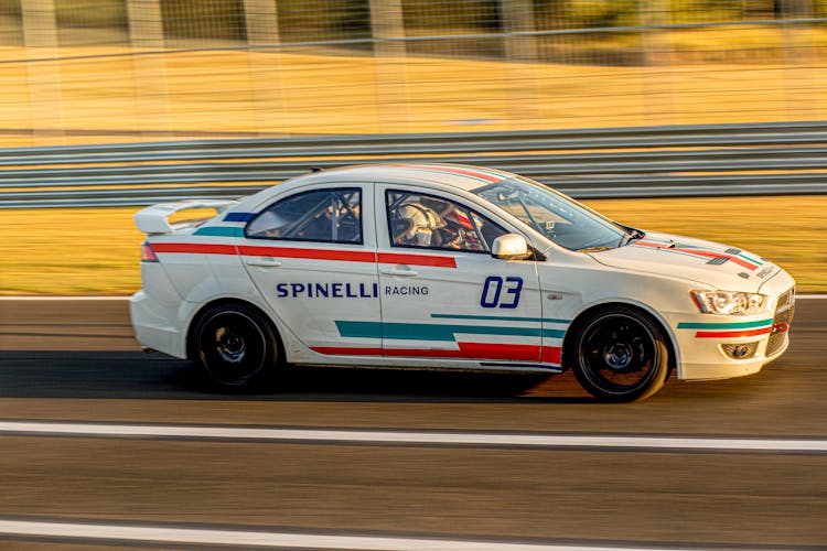 Mitsubishi Lancer Evolution Racing Car On The Road