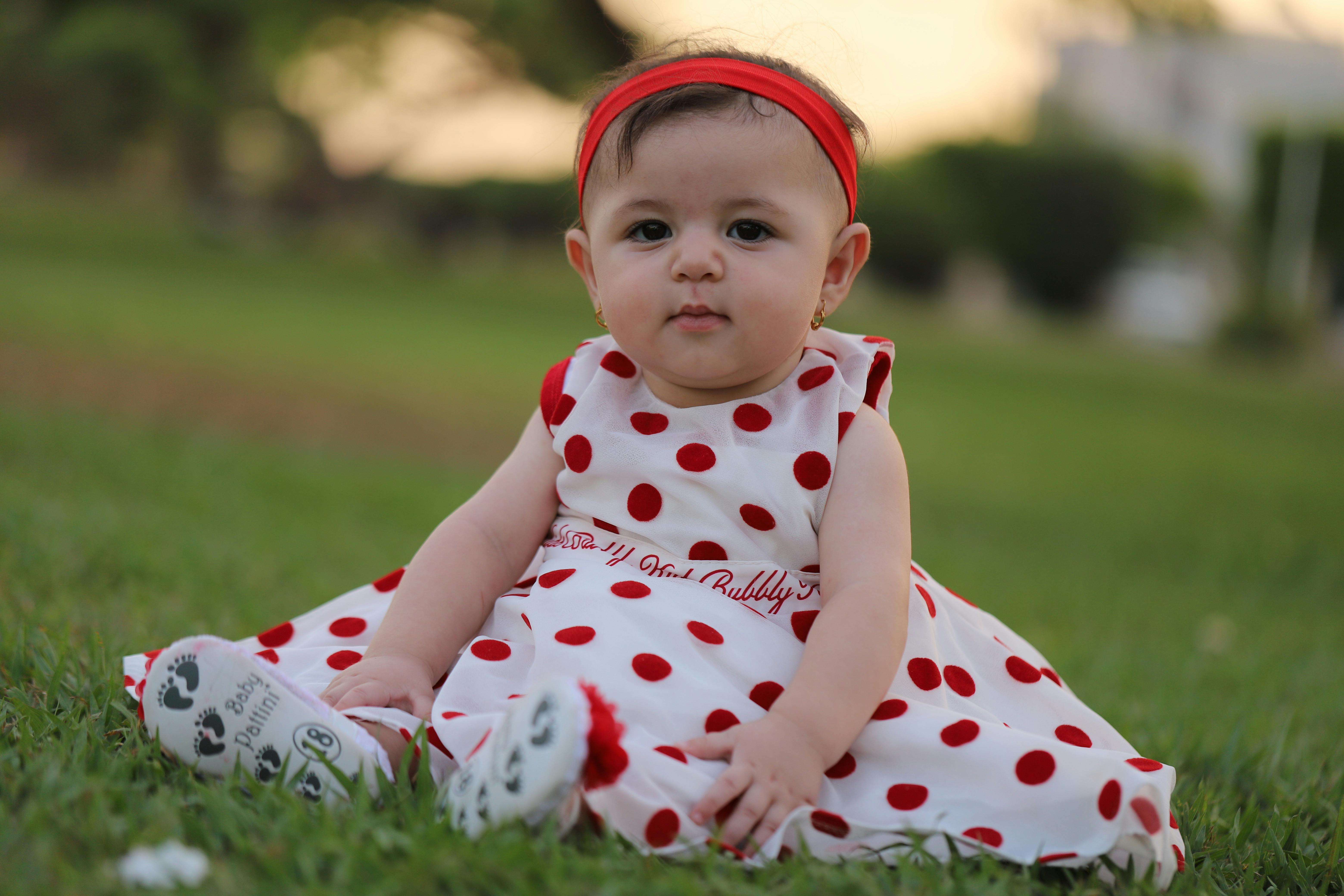 Baby red polka dot dress sale