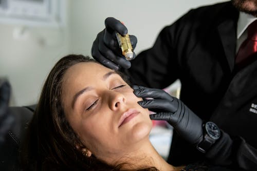 A Woman Having a Skin Care