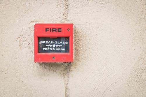 A Red and Black Fire Alarm Control