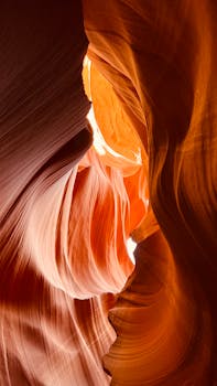 Explore the majesty of Antelope Canyon with its vibrant sandstone textures and light play.