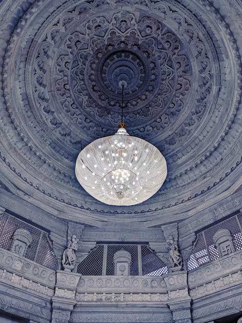 A Chandelier inside the Akshardham Temple in India