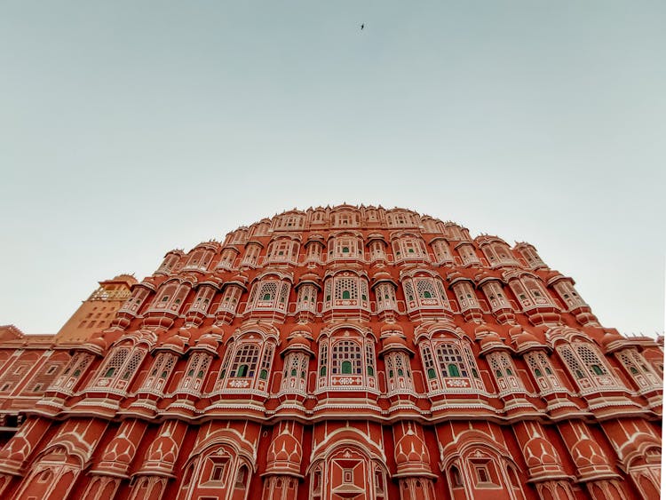 Low Angle View Of Hawa Mahal Palace In Jaipur, India