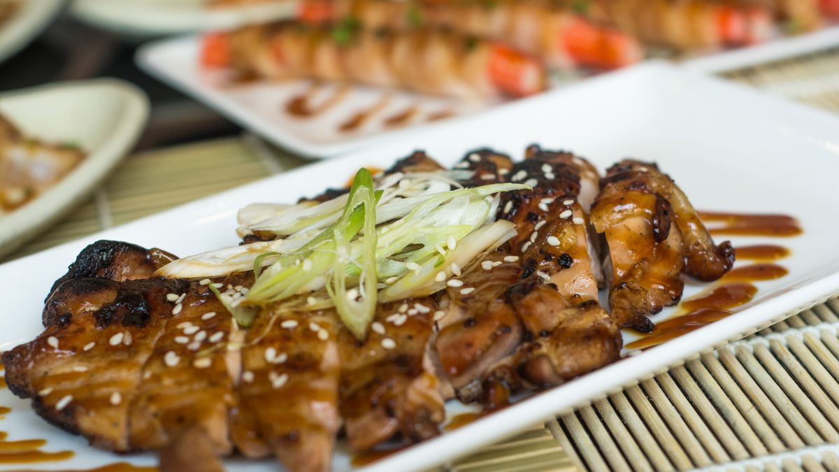 Teriyaki chicken with green onion