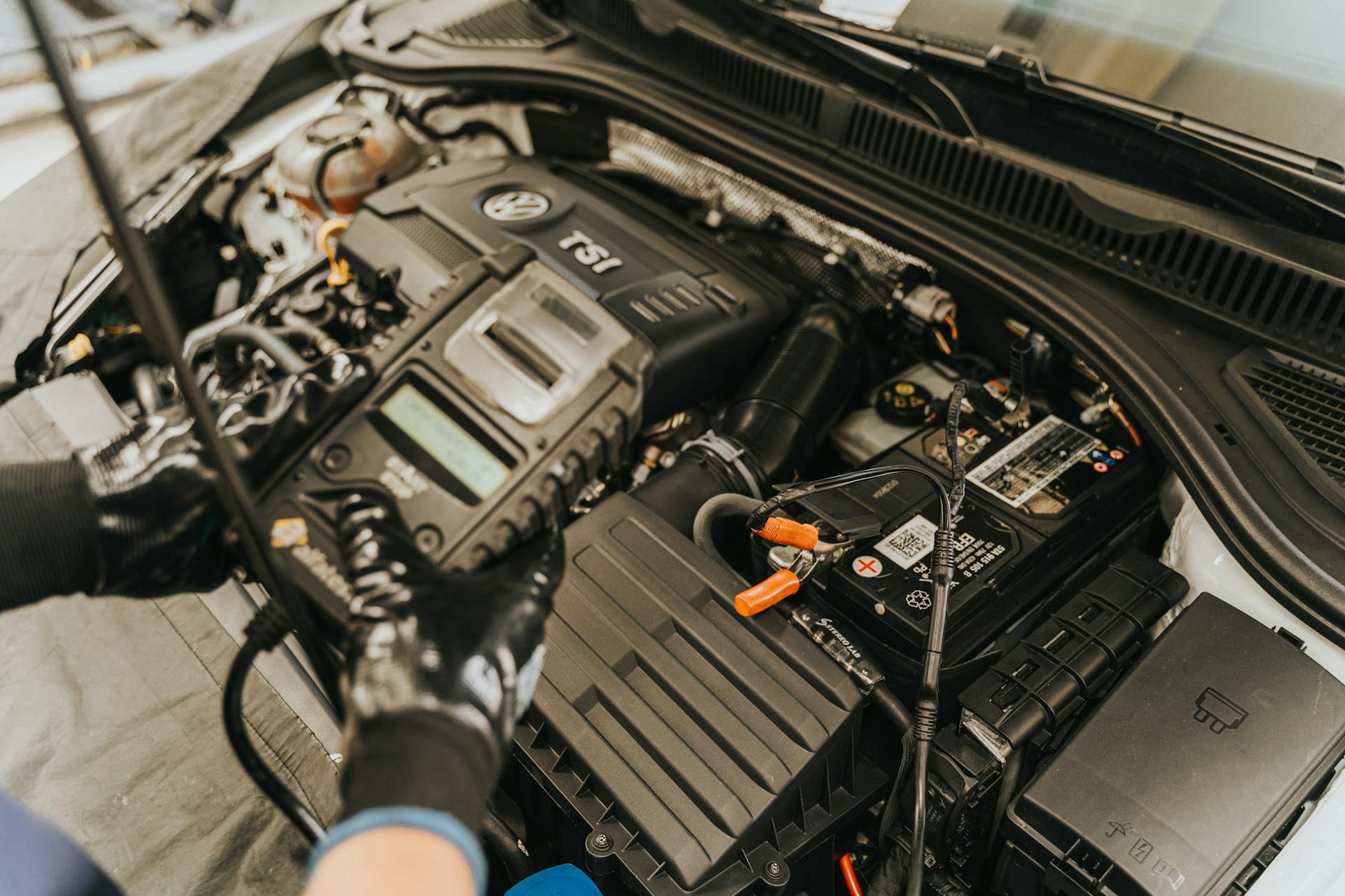 Close up of Mechanic Working on Car