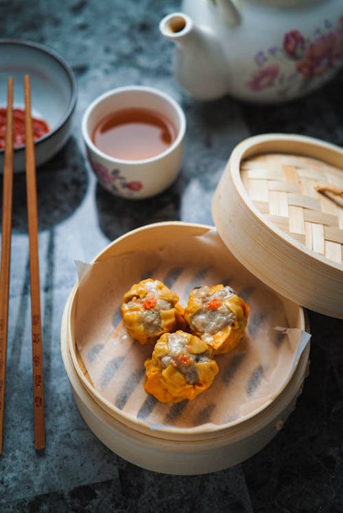 Traditional Asian Food on Table