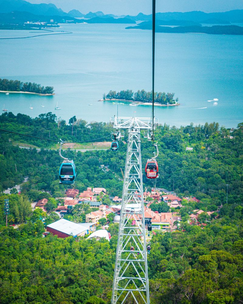 Langkawi Sky Cab cable car overlooking the Andaman Sea, Malaysia